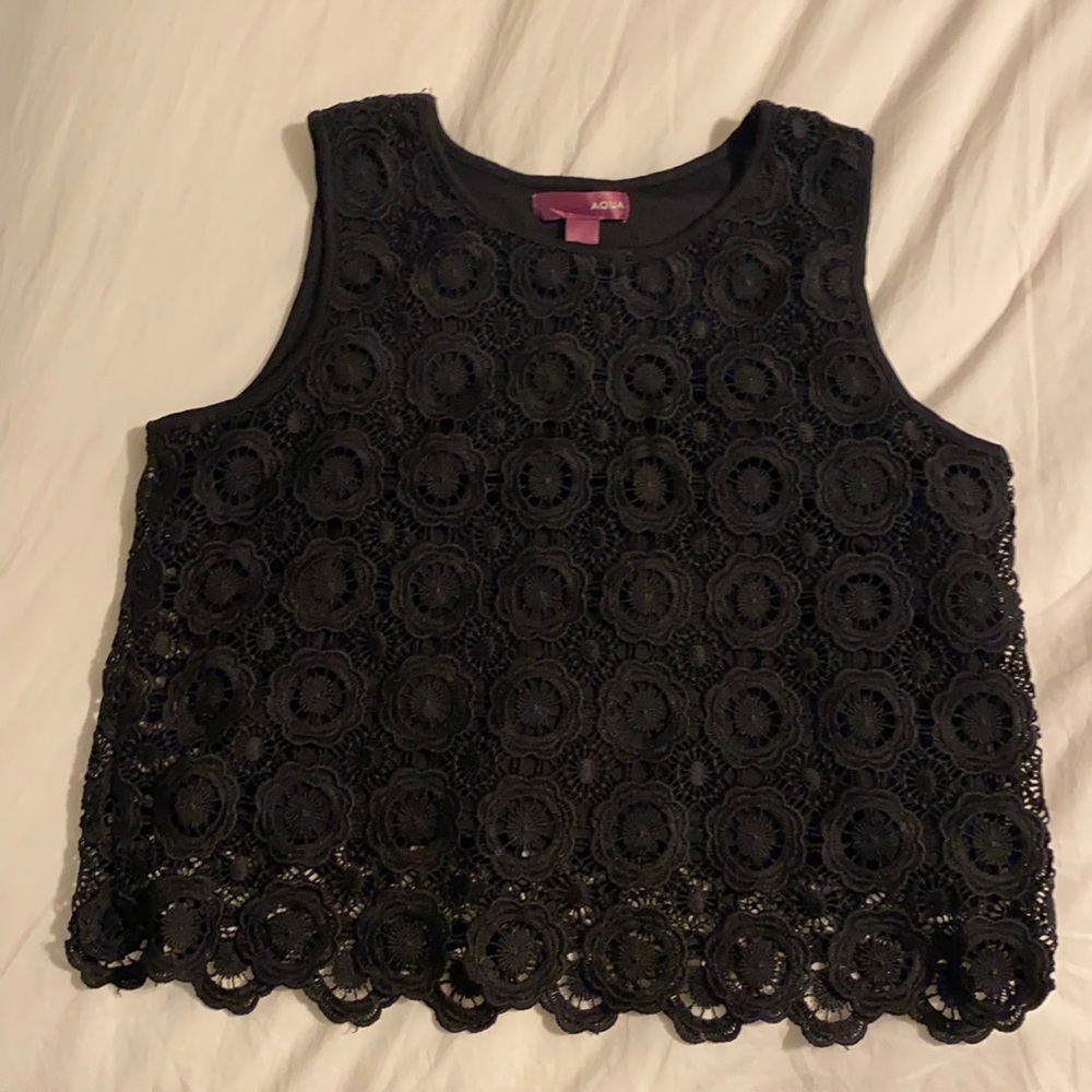 Aqua lace tank top